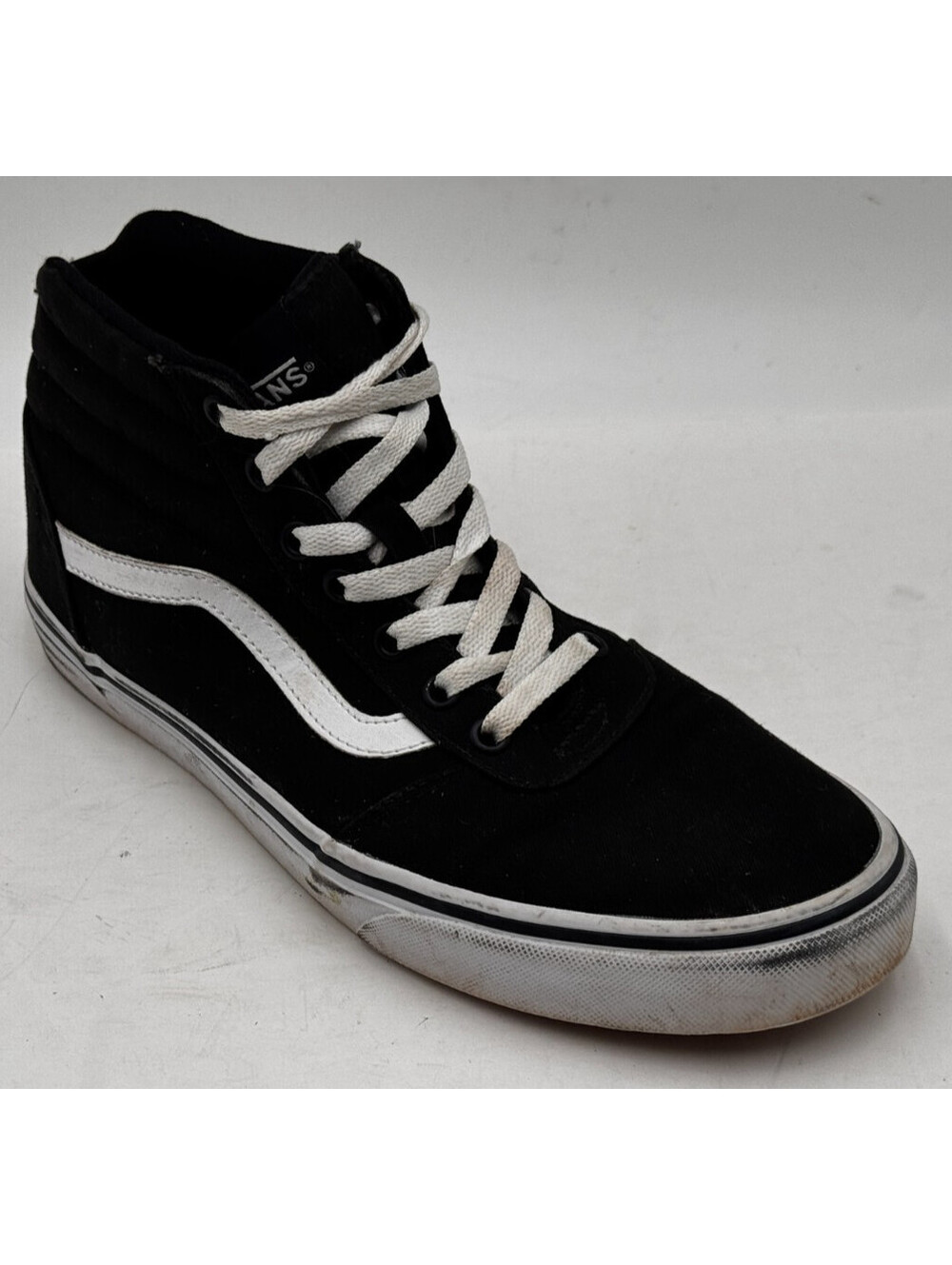 Vans Old Skool Women's Sneakers 10 Black White Canvas Skateboard Shoes 500714